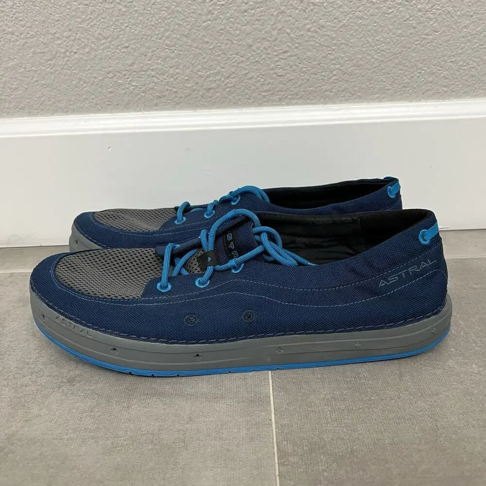 Astral Porter Mens Size 11.5 Blue Minimalist Boat‎ Lace Outdoor Walking Shoes